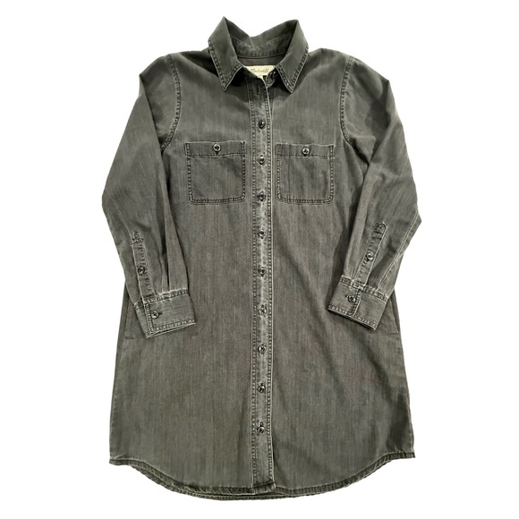 Madewell Dresses & Skirts - Madewell Womens Black Denim Button Front Mini Shirt Dress H2278 Size XS W474